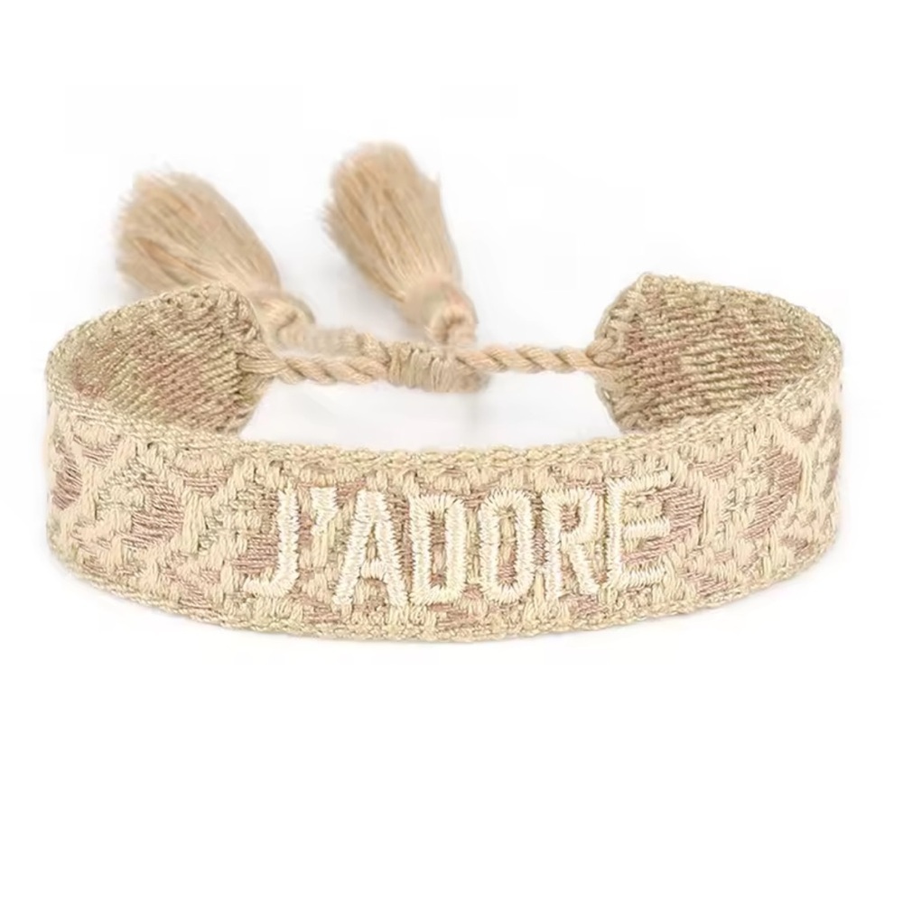 J'adore Beige Woven Bracelet